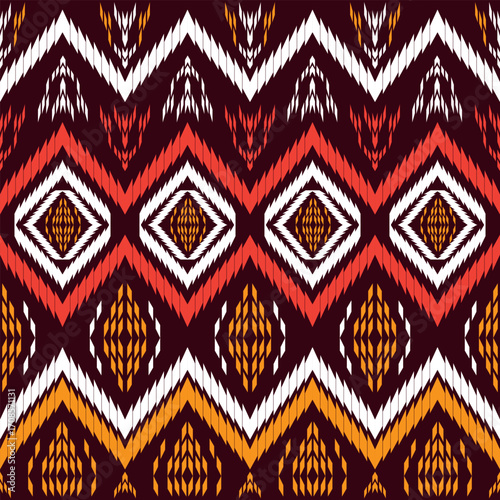 Ethnic patterns with rose red bold passion