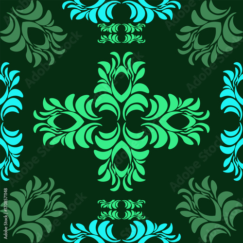 Ethnic patterns with seafoam blue serene grace