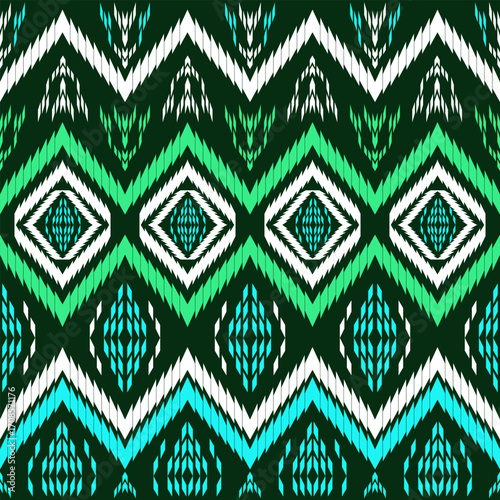 Ethnic patterns with seafoam blue serene vibe
