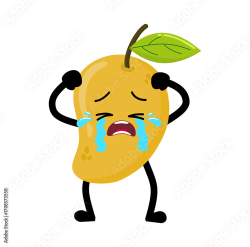 Cute Hand Drawn Mango Crying Out Loud