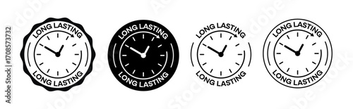 Long Lasting Badge Icon Set – Vector Stamp Design
