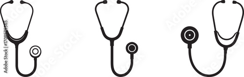 stethoscope silhouette on white background