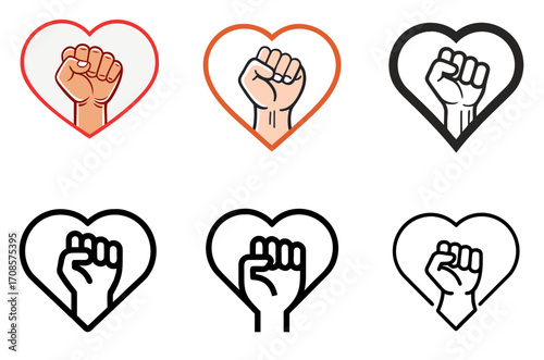 The Power of Compassion Icon Set with Multiple Style Variations Vector