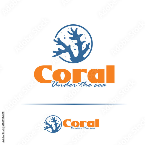 Coral logo icon design template flat vector. Creative reef coral logo design concept
