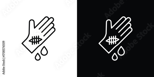 Wound icon in line design. Editable stroke icons.