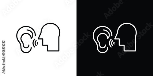 Whisper icon in line design. Editable stroke icons.