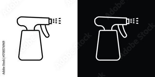 Water spray icon in line design. Editable stroke icons.