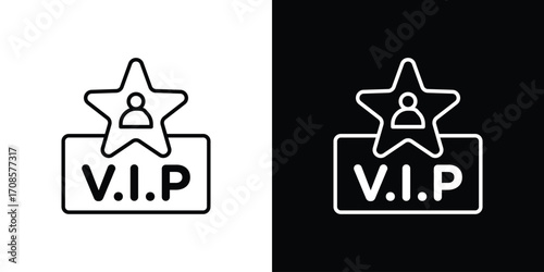 VIP person icon in line design. Editable stroke icons.