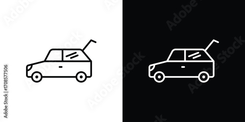 Trunk open icon in line design. Editable stroke icons.