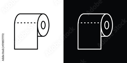 Toilet Paper icon in line design. Editable stroke icons.