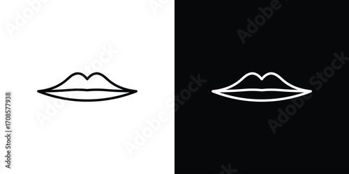 Thin lips icon in line design. Editable stroke icons.