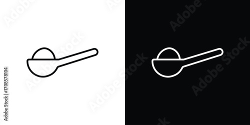 Teaspoon icon in line design. Editable stroke icons.