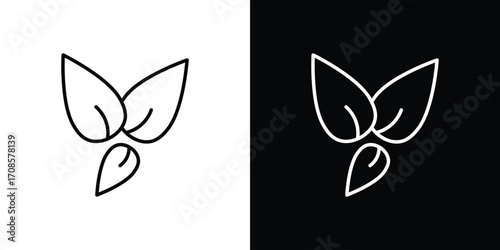 Tea leaves icon in line design. Editable stroke icons.