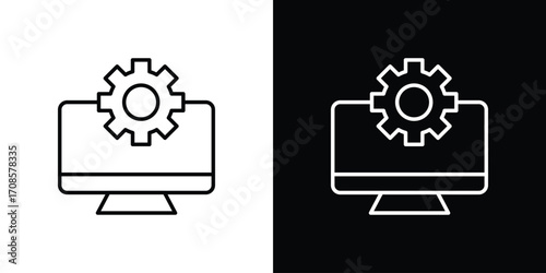 System icon in line design. Editable stroke icons.
