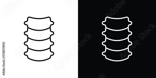 Spinal column icon in line design. Editable stroke icons.