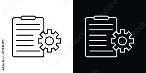 Smart contract icon in line design. Editable stroke icons.