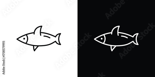 Sardine icon in line design. Editable stroke icons.