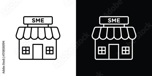 SME icon in line design. Editable stroke icons.