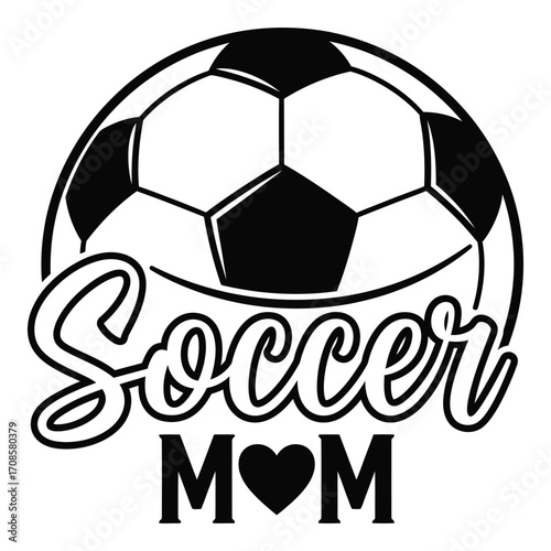 Vector art of soccer mom design isolated on white background shows love for sport