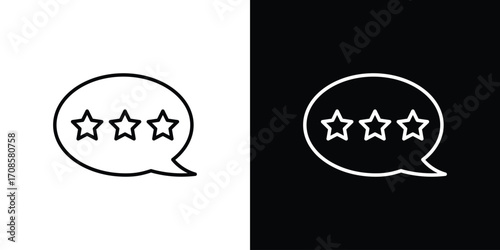 Rating icon in line design. Editable stroke icons.