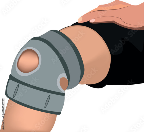 Athlete wearing a knee brace for injury prevention and support