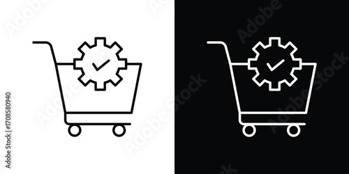 Purchase order icon in line design. Editable stroke icons.