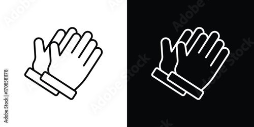 Pray icon in line design. Editable stroke icons.