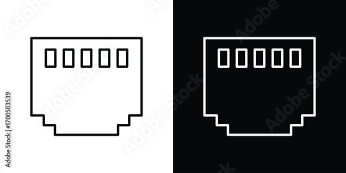 Lan icon in line design. Editable stroke icons.