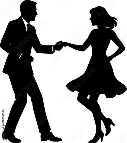 Retro Dance Couple SVG Cut Files for Cricut & Silhouette