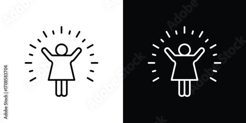 Joy icon in line design. Editable stroke icons.