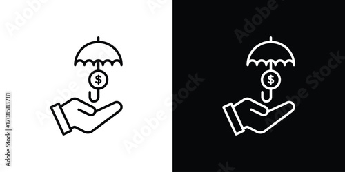 Investment insurance icon in line design. Editable stroke icons.