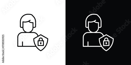 Information Security Analyst icon in line design. Editable stroke icons.