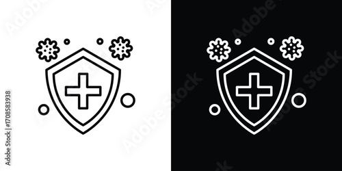 Immune system icon in line design. Editable stroke icons.