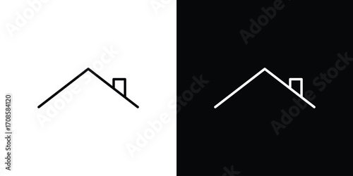 Home roof icon in line design. Editable stroke icons.