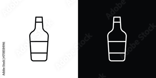 Hine bottle icon in line design. Editable stroke icons.