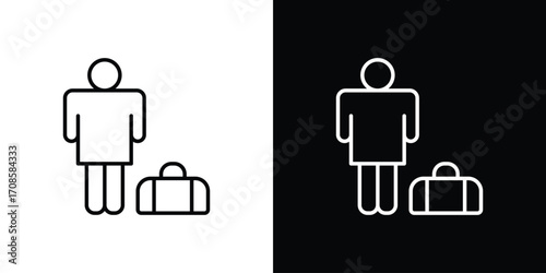 Guest icon in line design. Editable stroke icons.