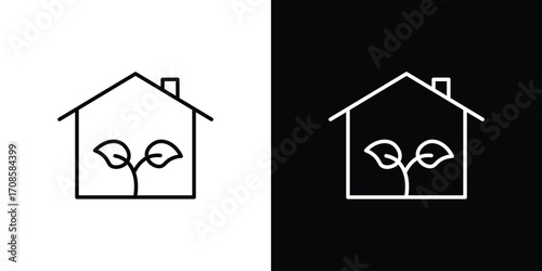 Greenhouse icon in line design. Editable stroke icons.