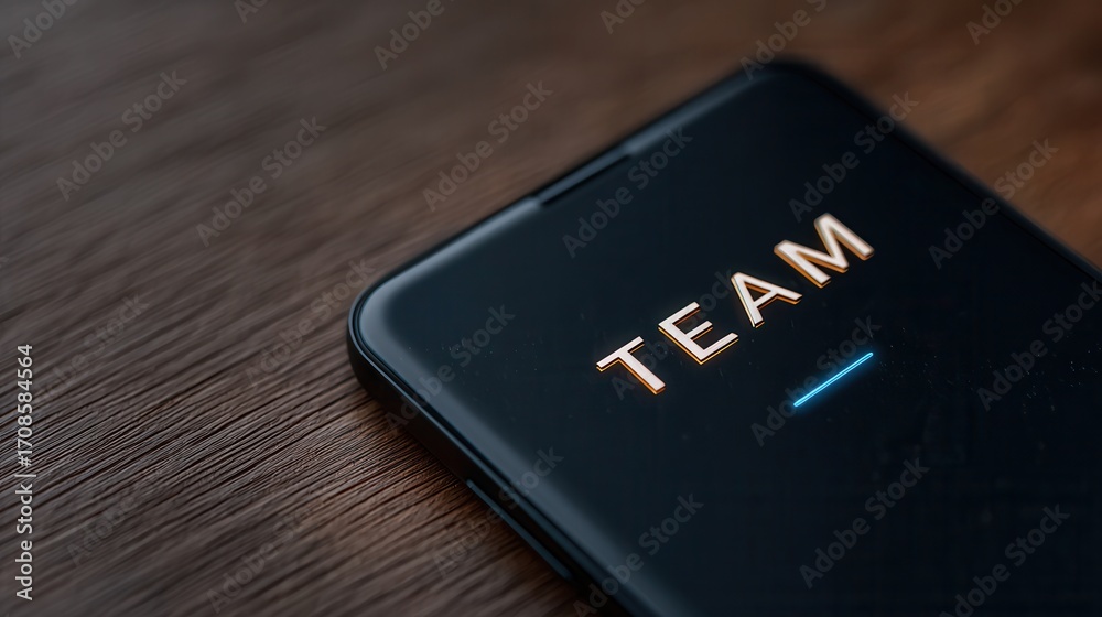 © FocusFusion - Mobile Device With Team Message on Wooden Table © FocusFusion - Mobile Device With Team Message on Wooden Table