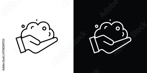 Foam icon in line design. Editable stroke icons.
