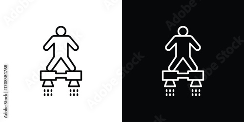 Flyboard icon in line design. Editable stroke icons.