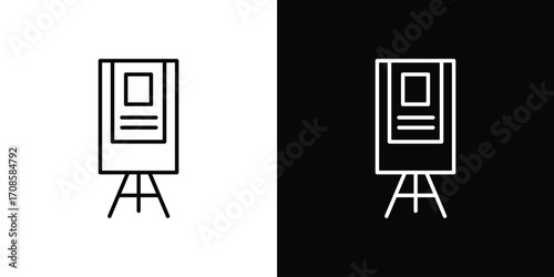 Flip chart icon in line design. Editable stroke icons.