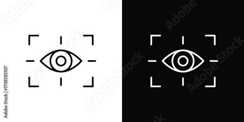 Eye tracking icon in line design. Editable stroke icons.