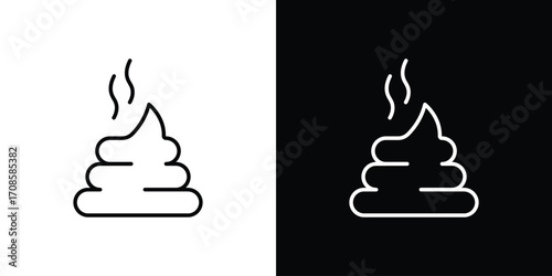 Dung icon in line design. Editable stroke icons.