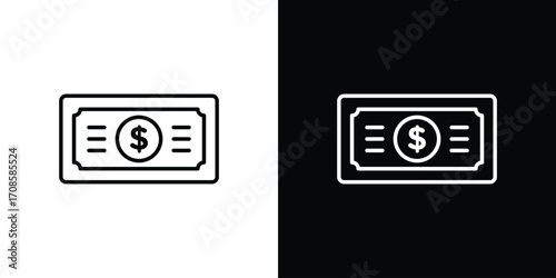 Dollar icon in line design. Editable stroke icons.