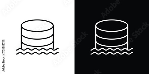 Data lake icon in line design. Editable stroke icons.