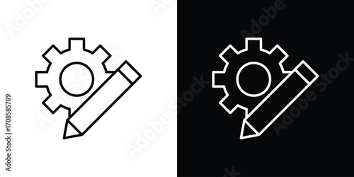 Customize icon in line design. Editable stroke icons.