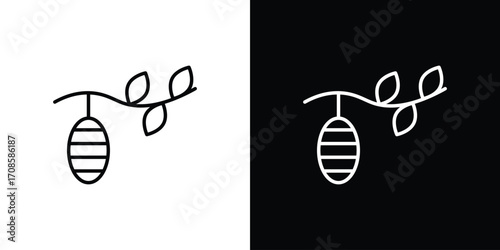 Cocoon icon in line design. Editable stroke icons.