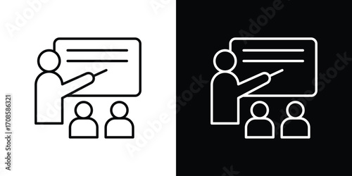 Classroom icon in line design. Editable stroke icons.