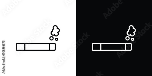 Cigarette icon in line design. Editable stroke icons.
