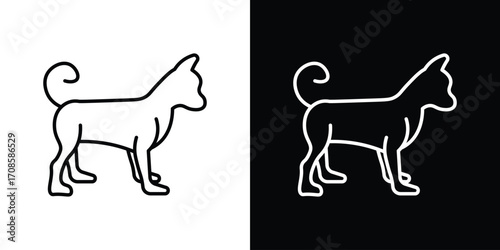 Chihuahua dog icon in line design. Editable stroke icons.